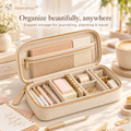 Ravorixa™ Atelier Carry – Elegant Portable Stationery Organizer, Premium Zippered Desk Accessories Storage Case with Adjustable Dividers for Journaling & Travel