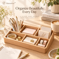 Ravorixa™ Willow Tray – Minimalist Wooden Desk Organizer, Natural Wood Stationery Storage Tray for Pens, Sticky Notes, Paper Clips & Home Office Accessories