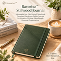 Ravorixa™ Stillwood Journal – Minimalist Lay-Flat Dotted Notebook, Premium Hardcover Bullet Journal for Creative Writing, Sketching & Personal Organization