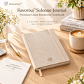 Ravorixa™ Solenne Journal – Premium Linen Hardcover Notebook, Minimalist A5 Lined Writing Journal with Ribbon Bookmark for Work, Study & Daily Reflections
