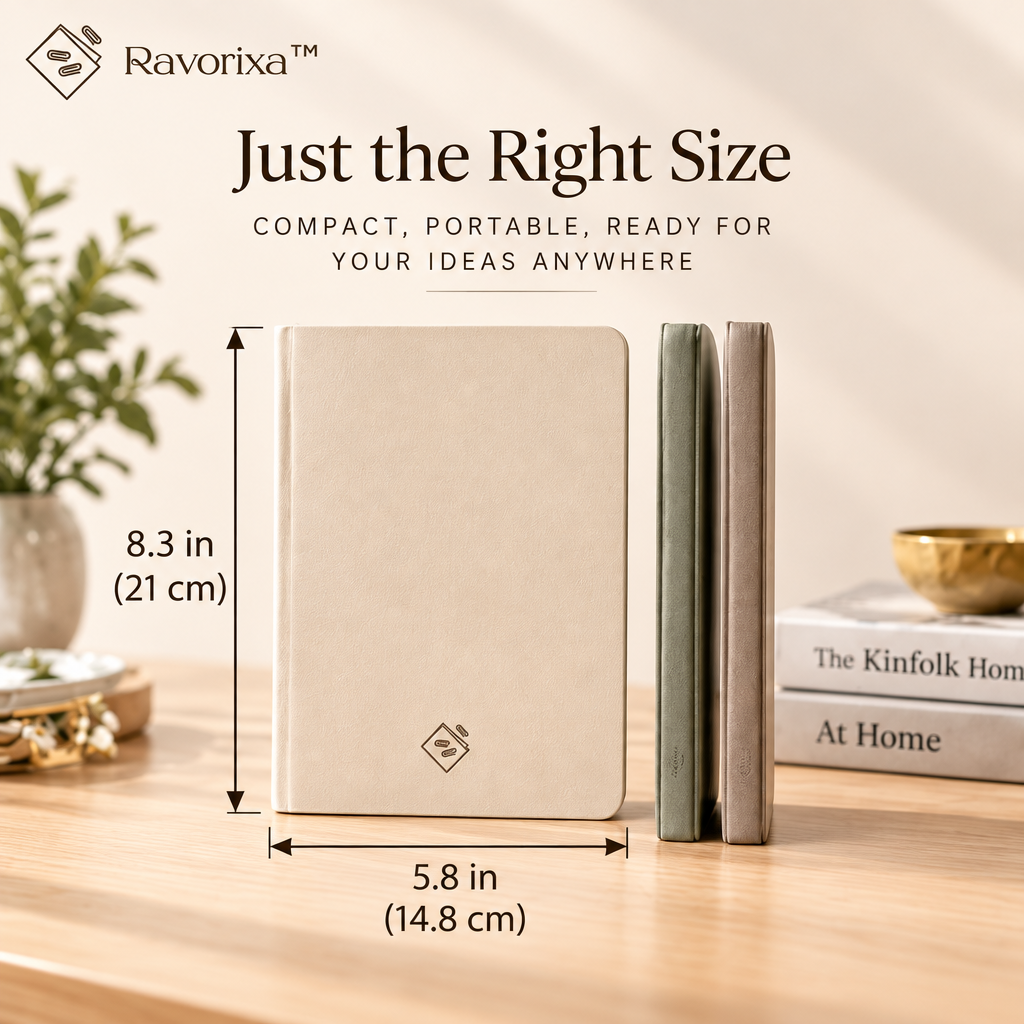 Ravorixa™ Mellow Pages – Softcover Notebook Set of 3, Neutral-Tone Minimalist Writing Journals for Everyday Notes, Travel & Creative Planning